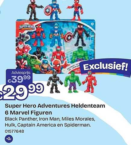Super Hero Adventures Heldenteam 6 Marvel Figuren Exclusief!