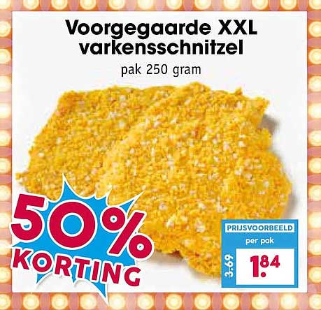 Voorgegaarde XXL varkensschnitzel