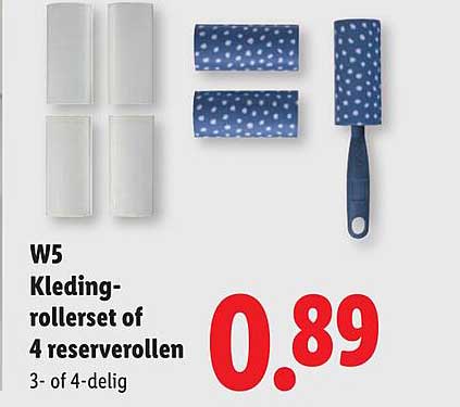 W5 Kleding-roller set of 4 reserve rollen 3- of 4-delig