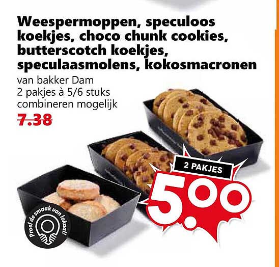 Weespermoppen, speculoos koekjes, choco chunk cookies, butterscotch koekjes, speculaasmolens, kokosmacronen
