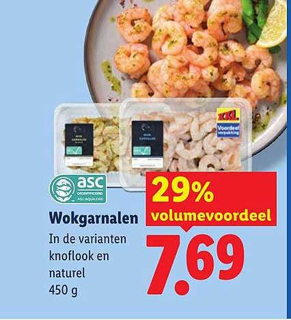 Wokgarnalen In de varianten knoflook en naturel 450 g 29% volumevoordeel