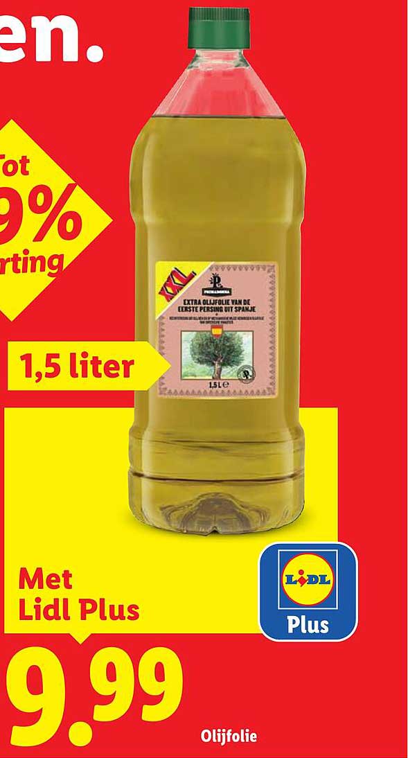 XL Extra olijfolie van de eerste persing uit Spanje 1,5 liter