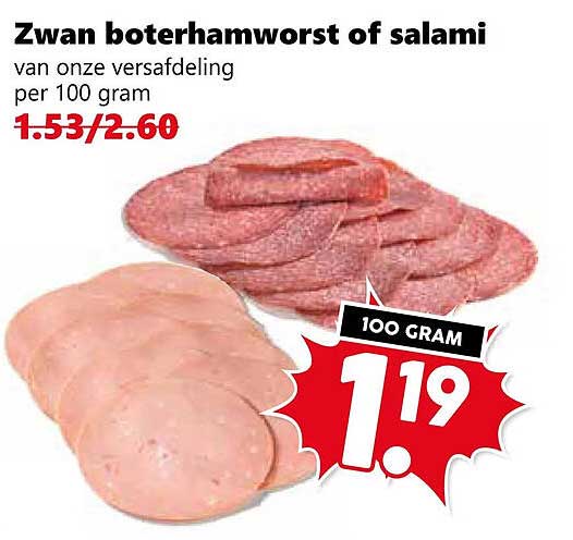 Zwan boterhamworst of salami