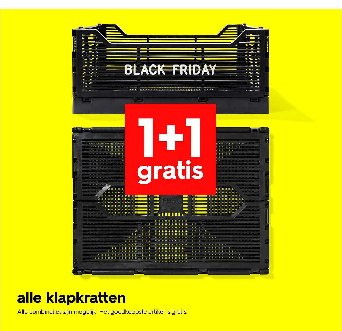1+1 gratis op alle klapkratten
