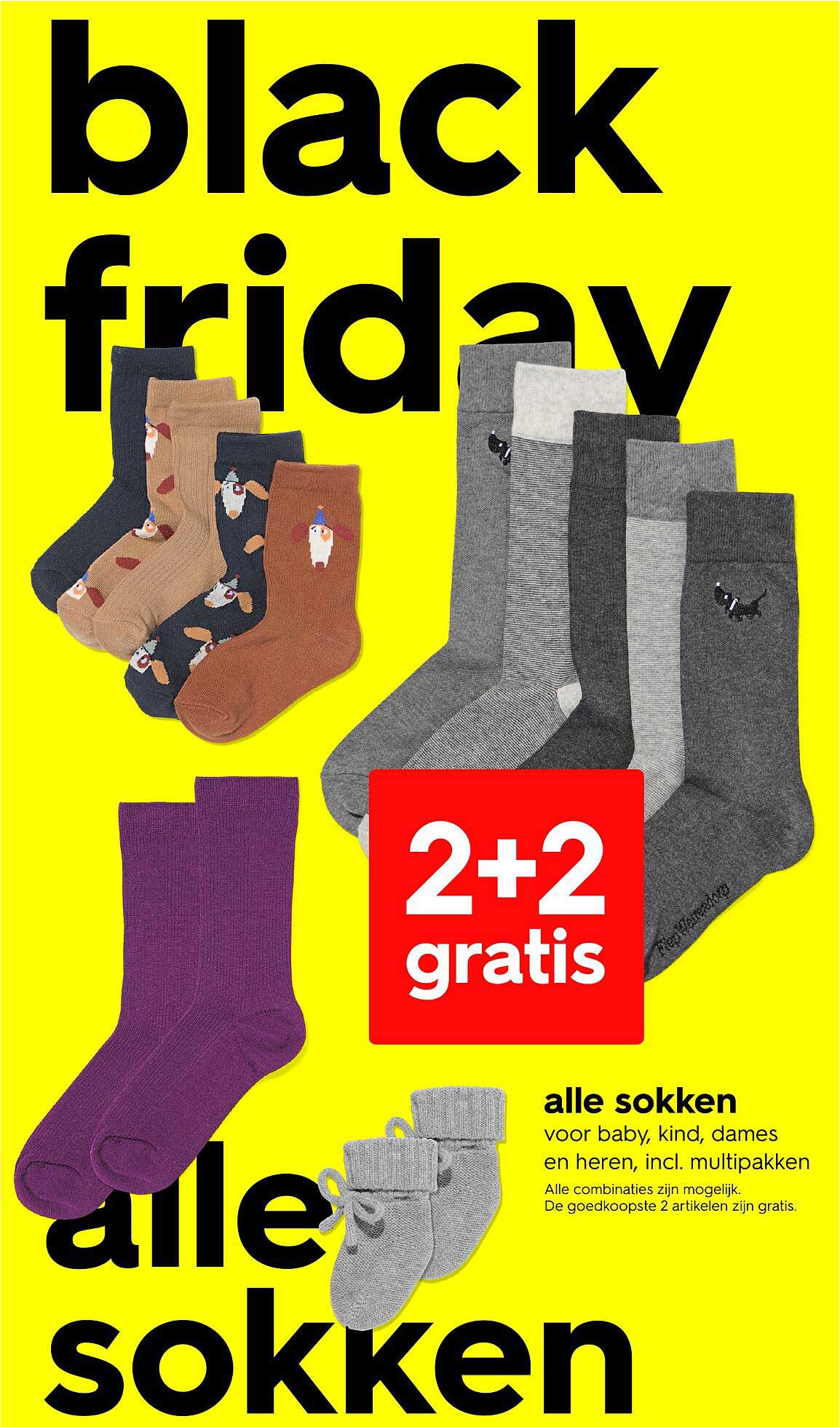 2+2 gratis op alle sokken