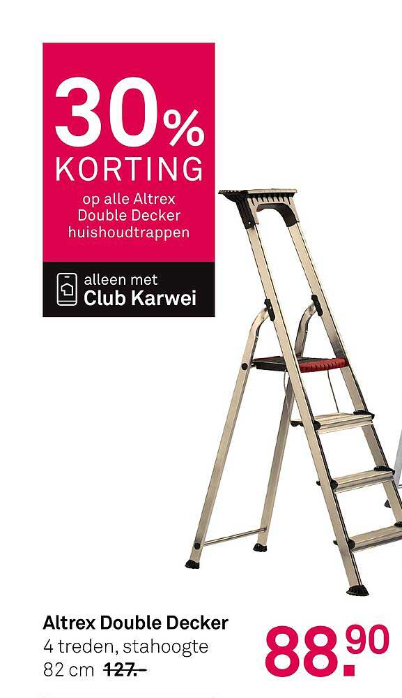 30% KORTING op alle Altrex Double Decker huishoudtrappen