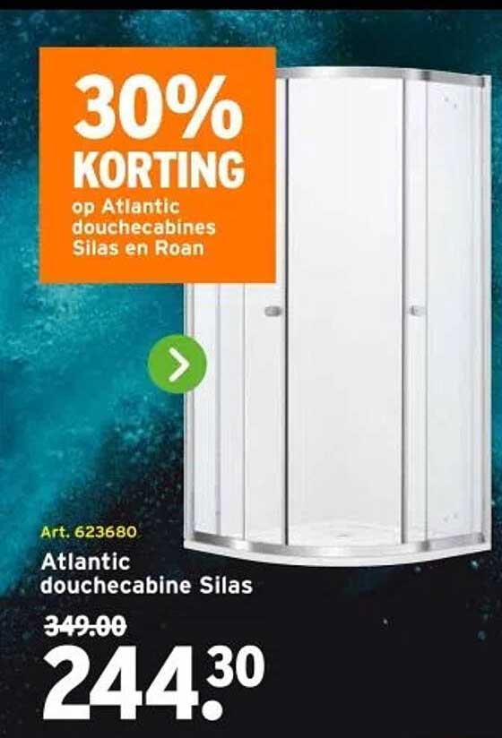 30% KORTING op Atlantic douchecabines Silas en Roan