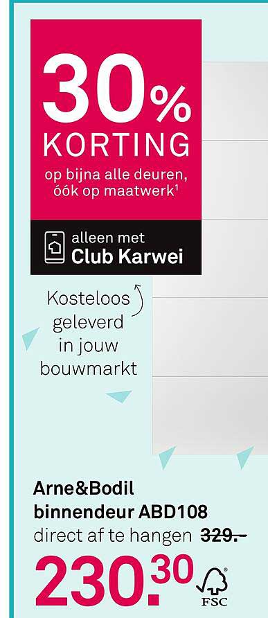 30% KORTING op bijna alle deuren, óók op maatwerk