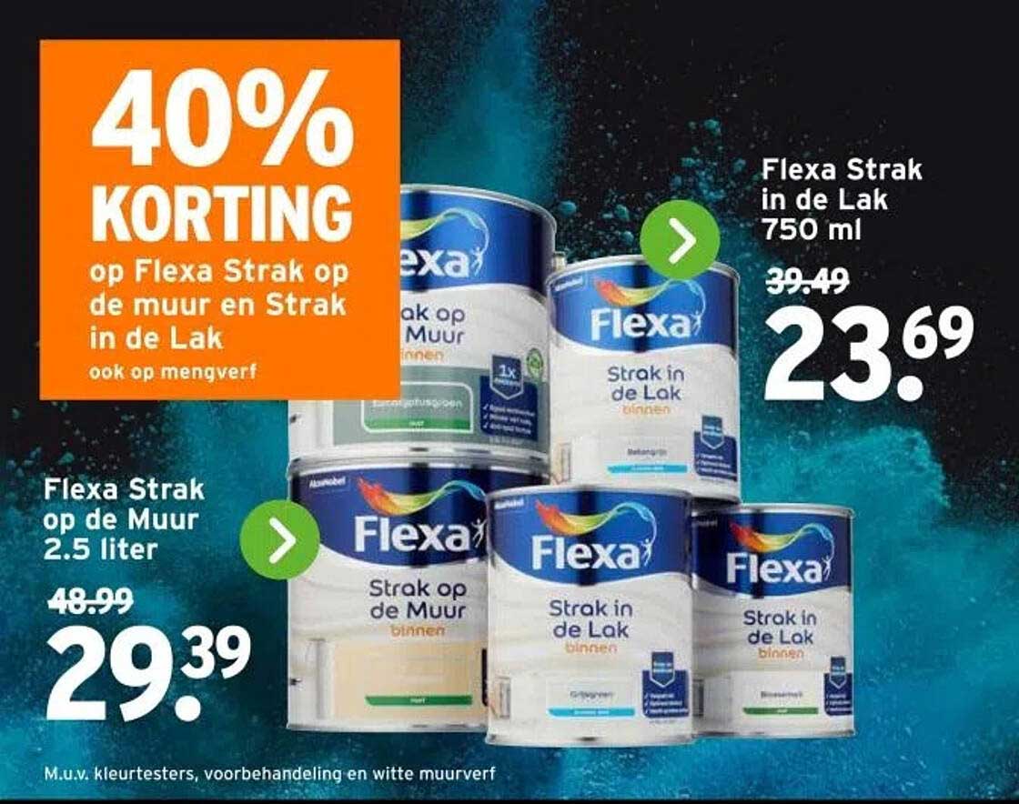 40% KORTING op Flexa Strak op de muur en Strak in de Lak