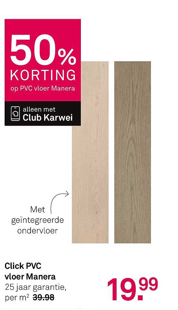 50% KORTING op PVC vloer Manera
