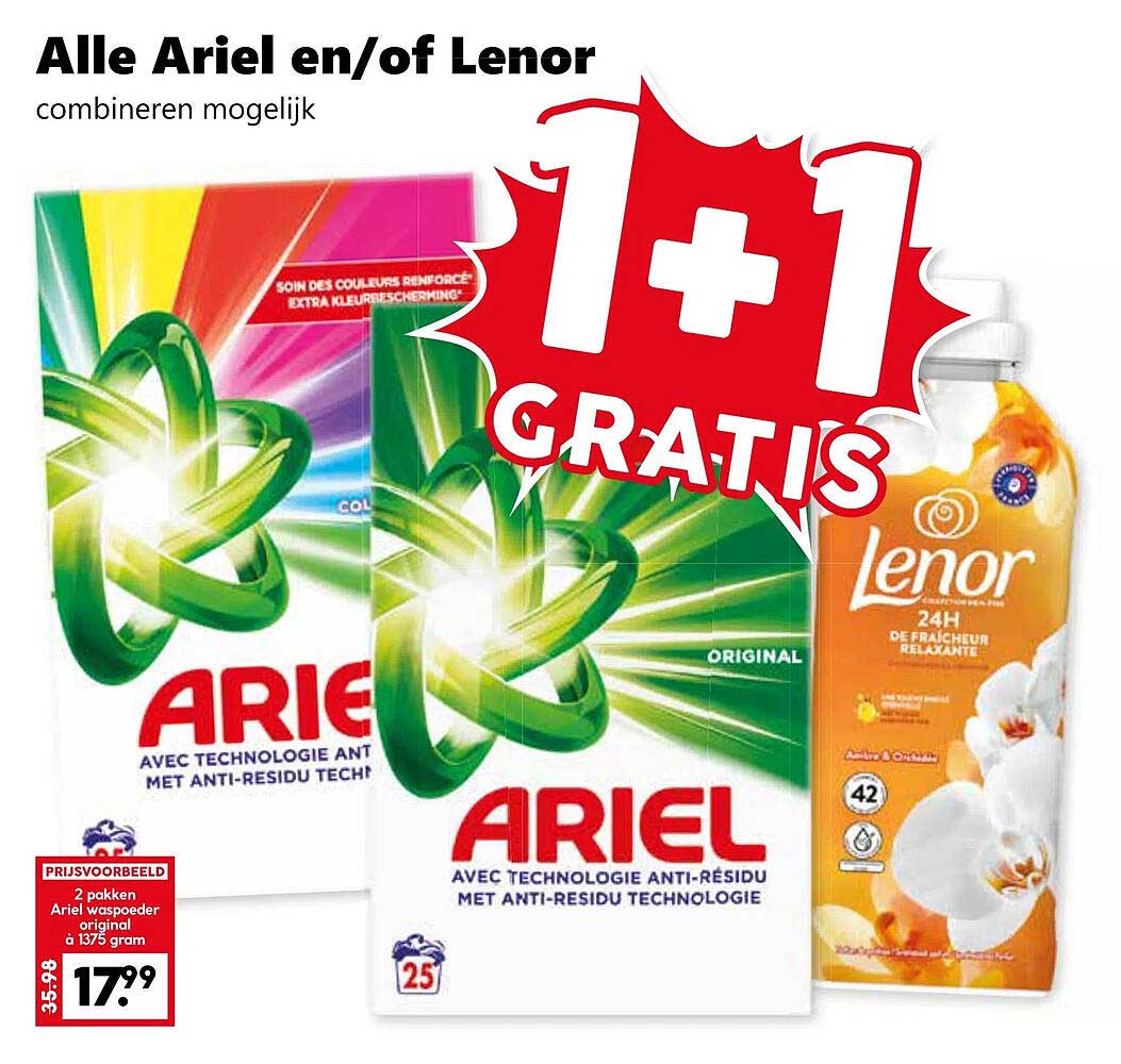 Alle Ariel en/of Lenor combineren mogelijk