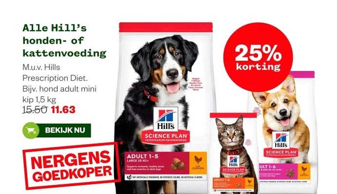 Alle Hill's honden- of kattenvoeding