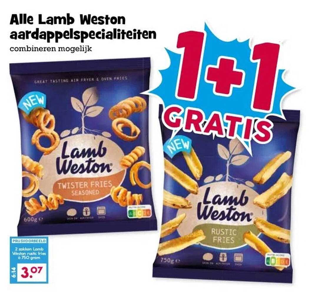 Alle Lamb Weston aardappelspecialiteiten 1+1 GRATIS