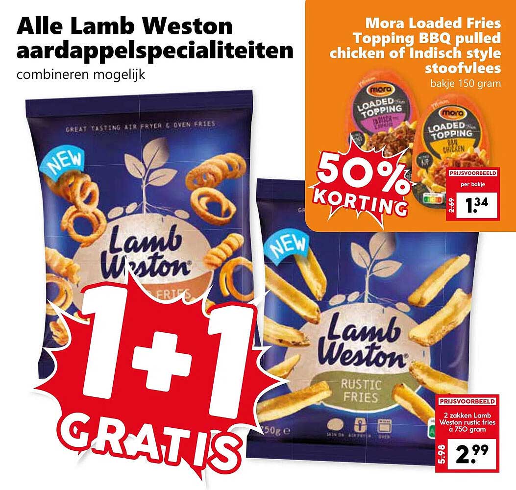Alle Lamb Weston aardappelspecialiteiten combineren mogelijk