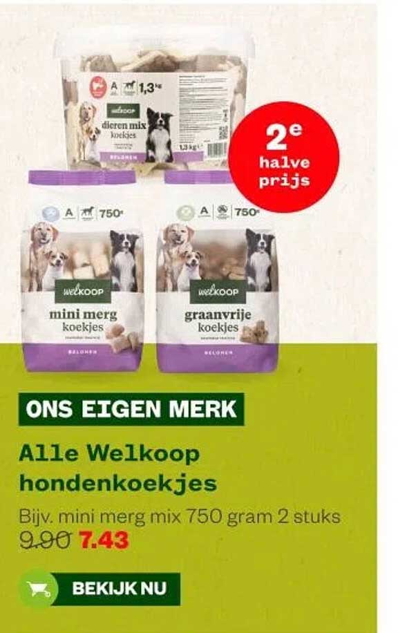 Alle Welkoop hondenkoekjes Bijv. mini merg mix 750 gram 2 stuks