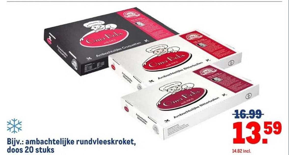 ambachtelijke rundvleeskroket, doos 20 stuks