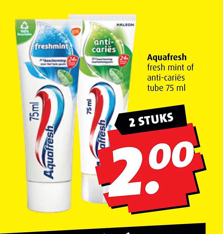 Aquafresh fresh mint of anti-cariës tube 75 ml