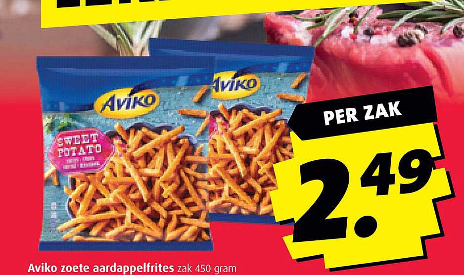 Aviko zoete aardappelfrites zak 450 gram