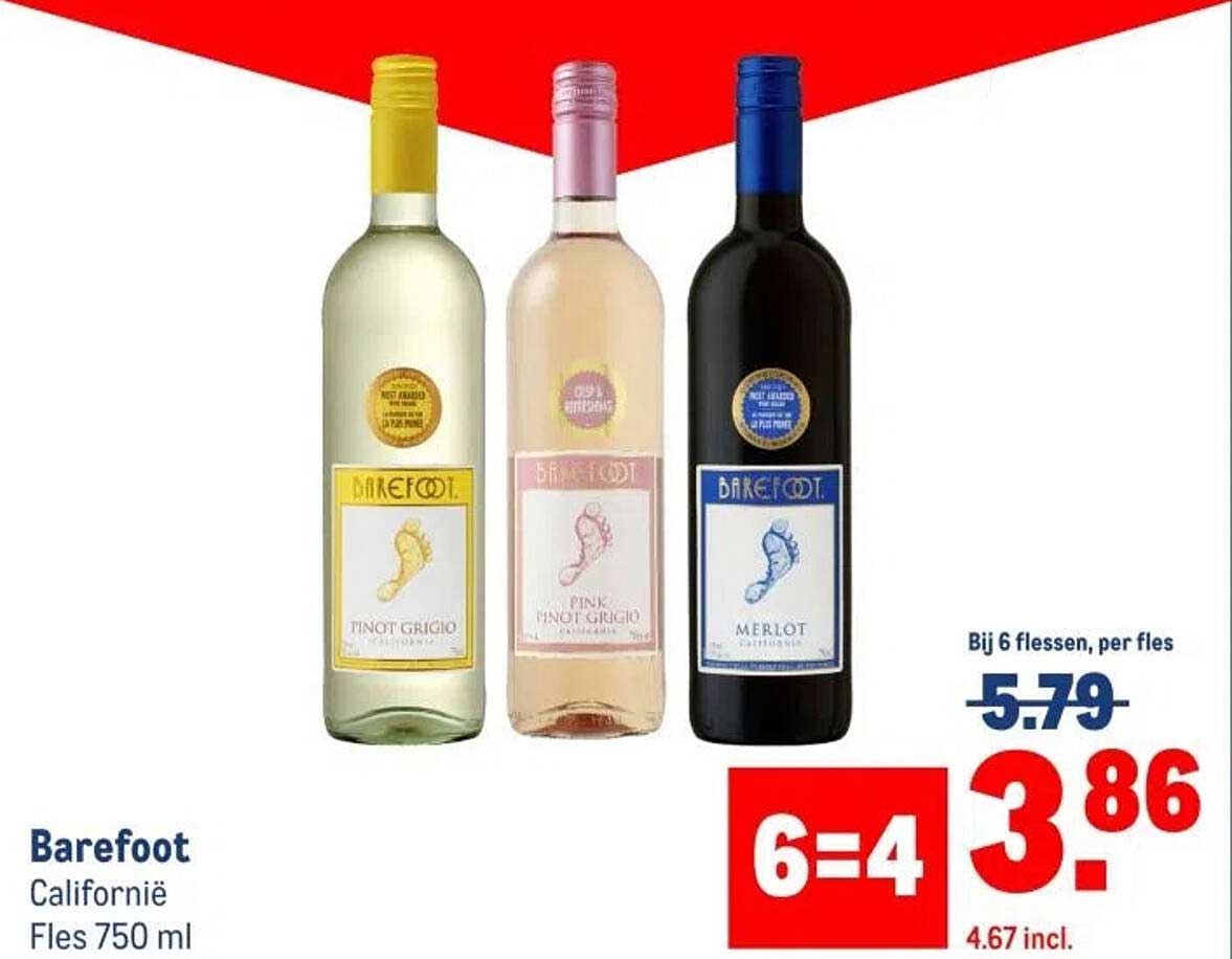 Barefoot Californie Fles 750 ml