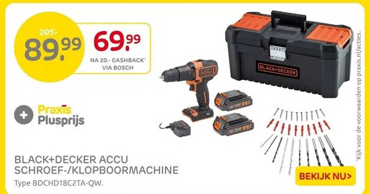 BLACK+DECKER ACCU SCHROEF-/KLOPBOORMACHINE