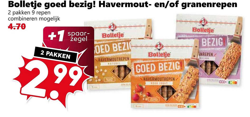 Bolletje goed bezig! Havermout- en/of granenrepen