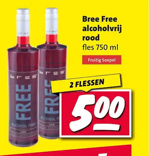 Bree Free alcoholvrij rood fles 750 ml