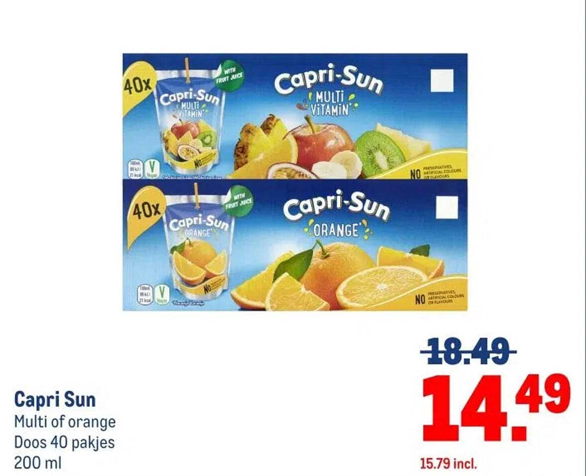 Capri Sun Multi of Orange Doos 40 pakjes 200 ml