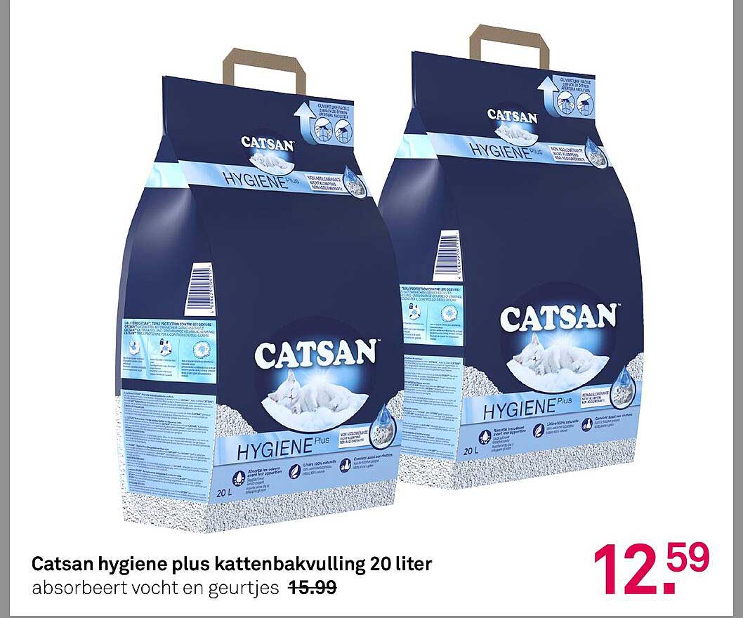 Catsan hygiëne plus kattenbakvulling 20 liter