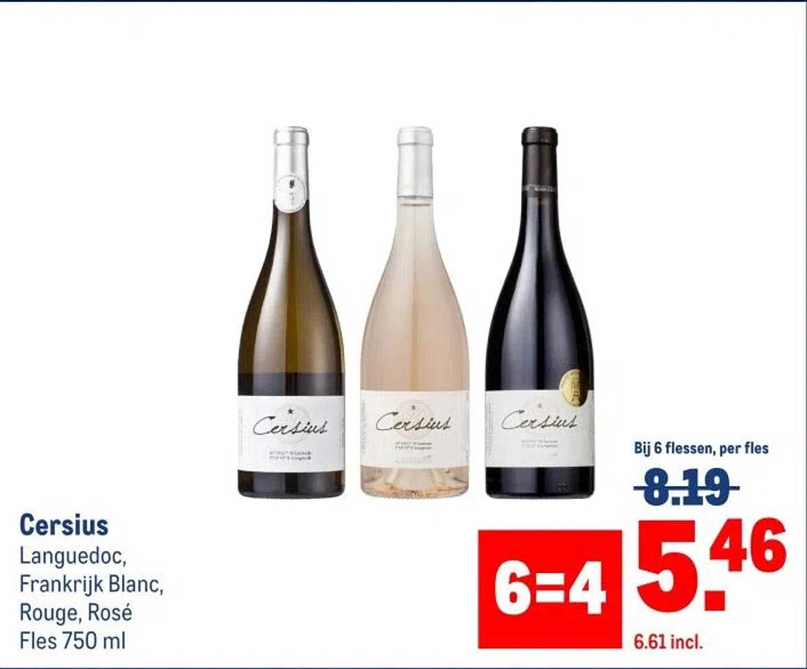 Cersius Languedoc, Frankrijk Blanc, Rouge, Rosé Fles 750 ml