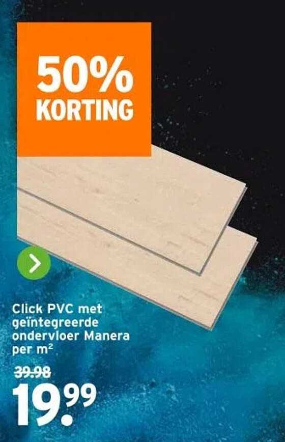 Click PVC met geïntegreerde ondervloer Manera per m²