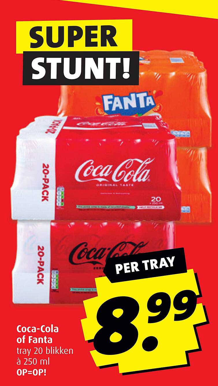Coca-Cola of Fanta tray 20 blikken à 250 ml