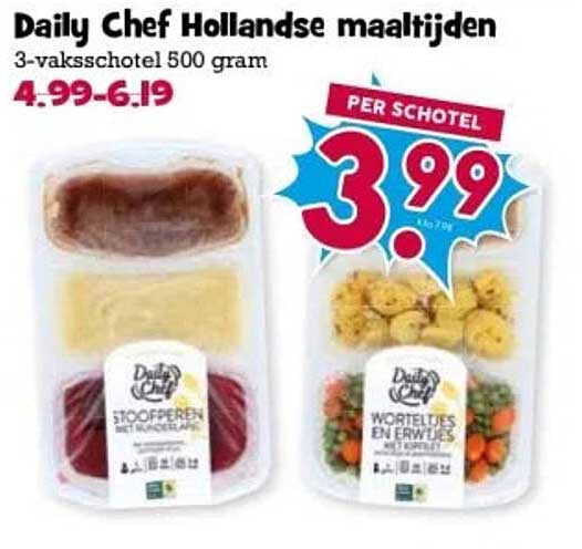 Daily Chef Hollandse maaltijden 3-vaksschotel 500 gram