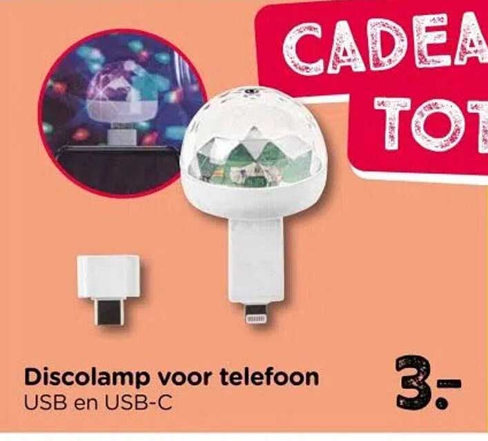 Discolamp voor telefoon USB en USB-C
