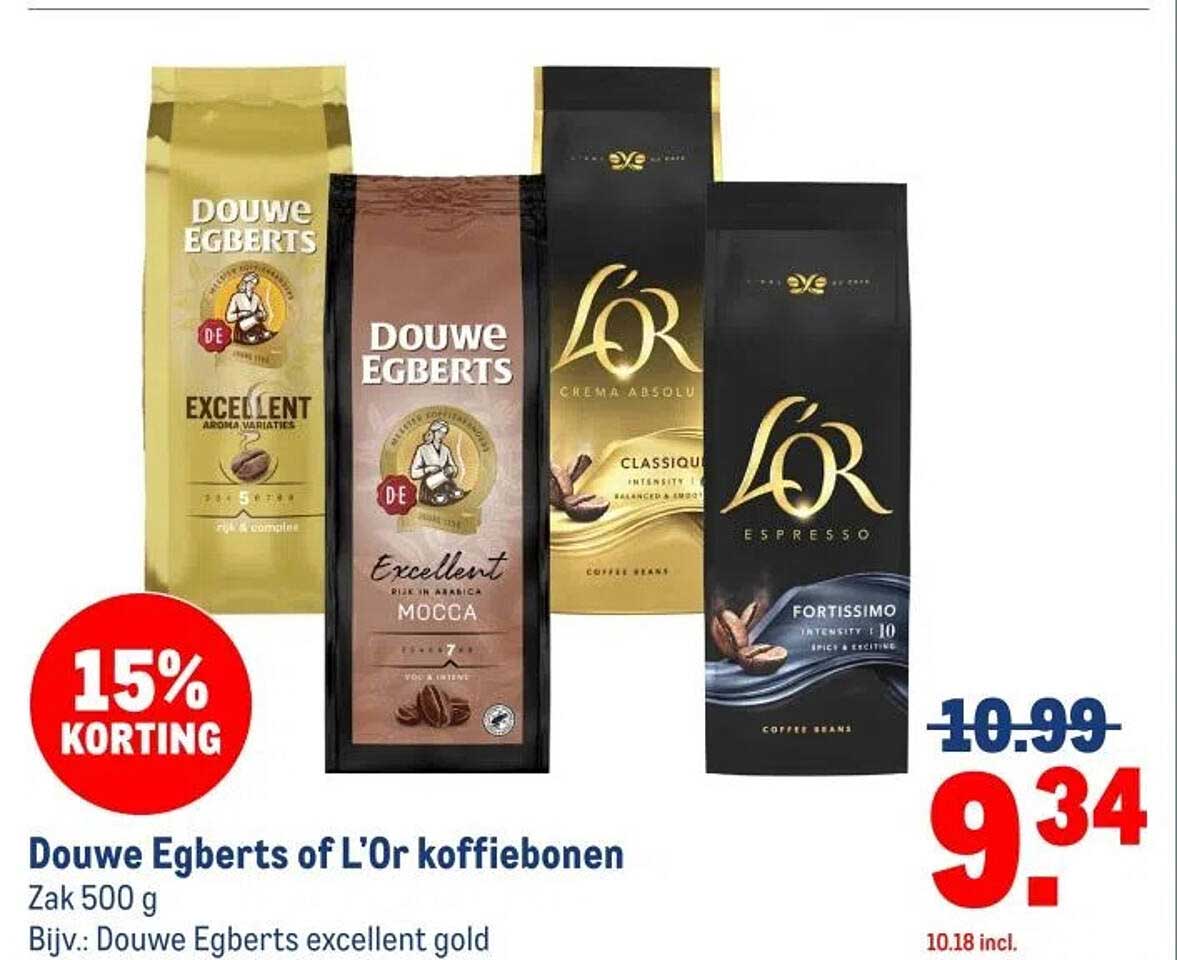 Douwe Egberts of L'Or koffiebonen