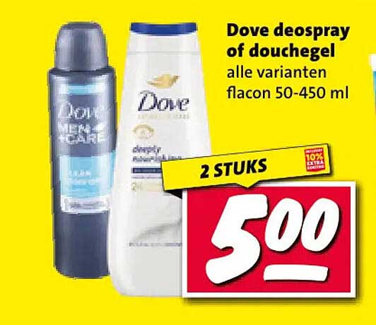 Dove deospray of douchegel alle varianten flacon 50-450 ml