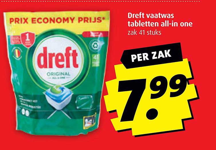 Dreft vaatwas tabletten all-in one zak 41 stuks
