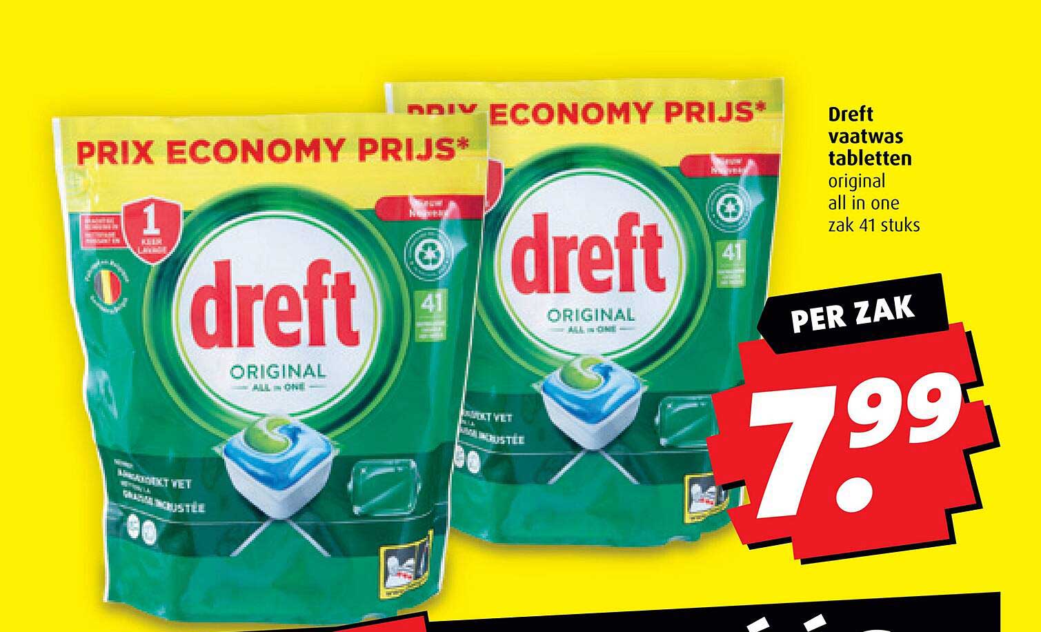 Dreft vaatwas tabletten original all in one zak 41 stuks