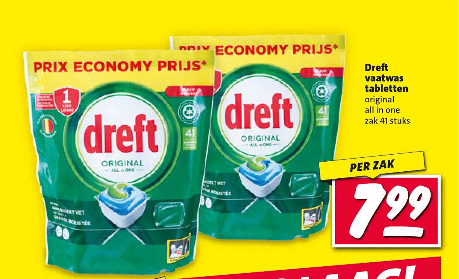 Dreft vaatwas tabletten original all in one zak 41 stuks