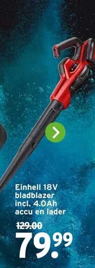 Einhell 18V bladblazer incl. 4.0Ah accu en lader
