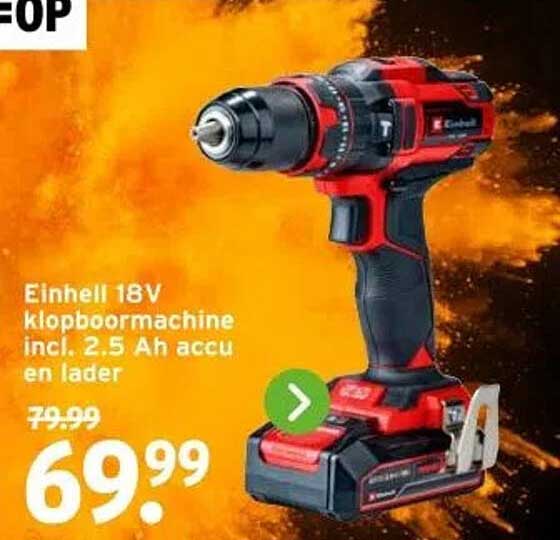 Einhell 18V klopboormachine incl. 2.5 Ah accu en lader