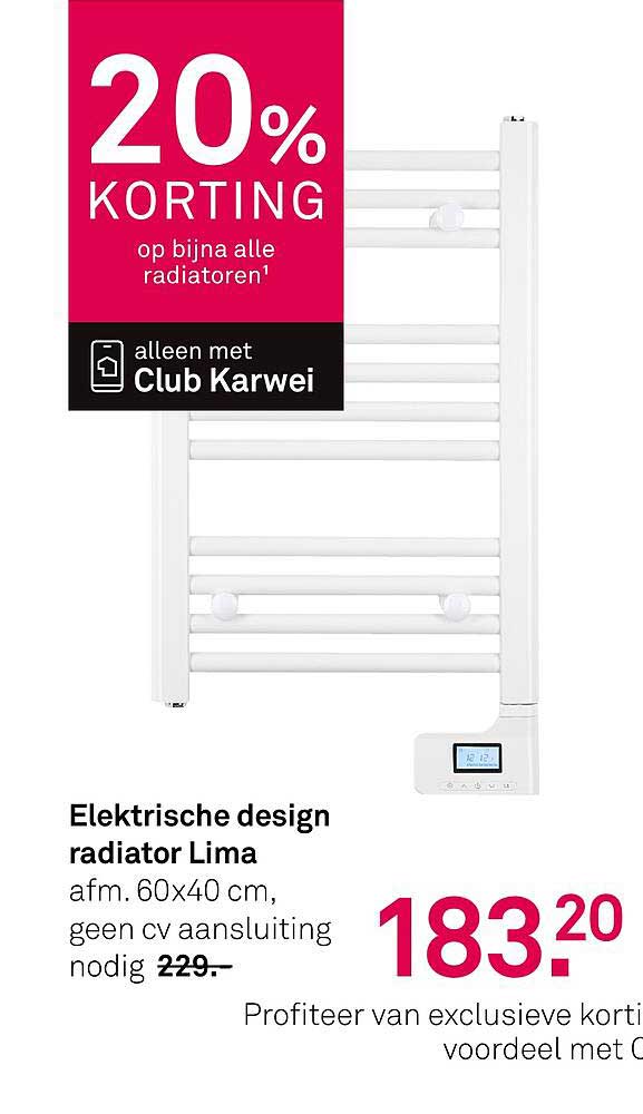 Elektrische design radiator Lima