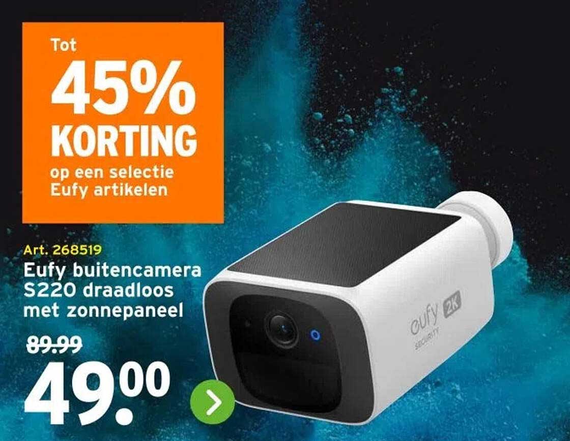 Eufy buitencamera S220 draadloos met zonnepaneel