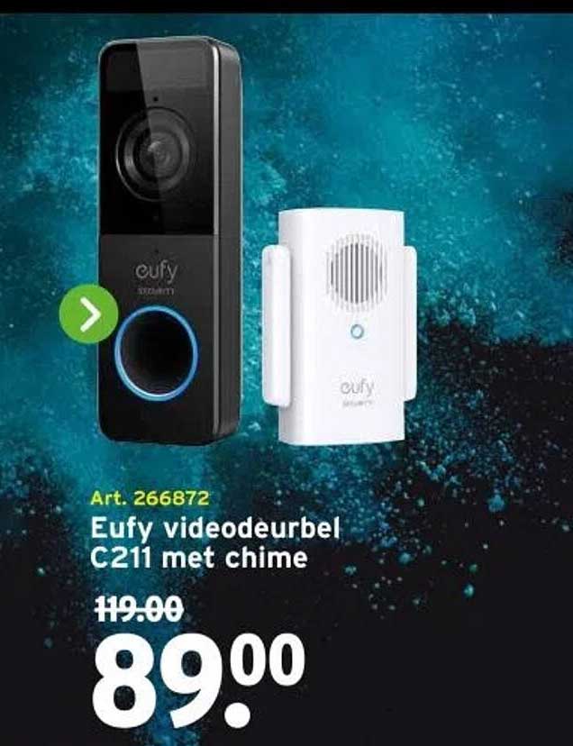 Eufy videodeurbel C211 met chime
