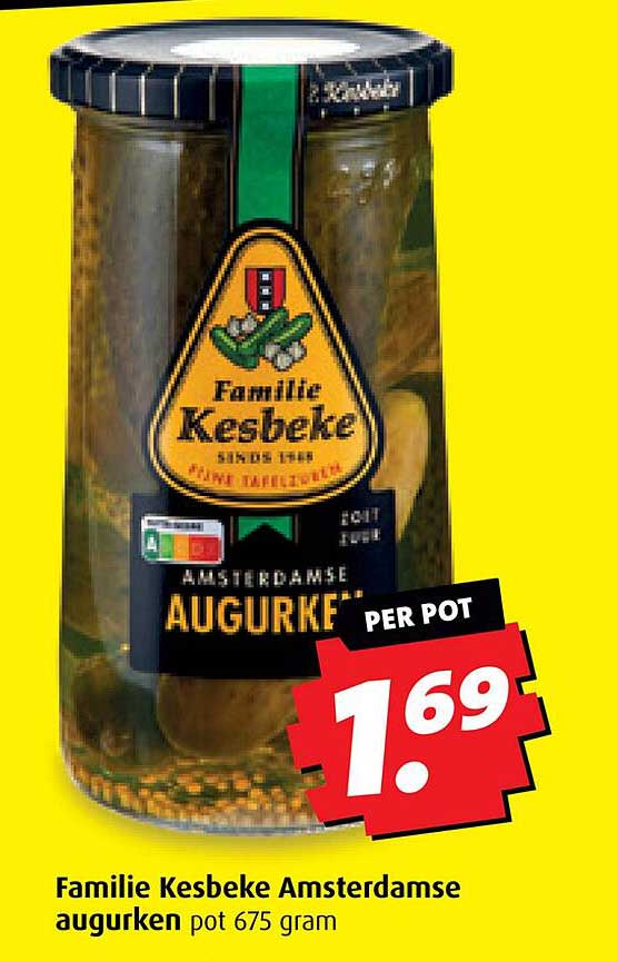 Familie Kesbeke Amsterdamse augurken pot 675 gram