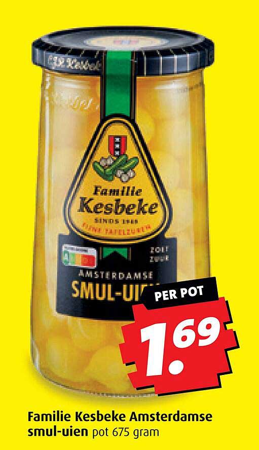 Familie Kesbeke Amsterdamse smul-uien pot 675 gram