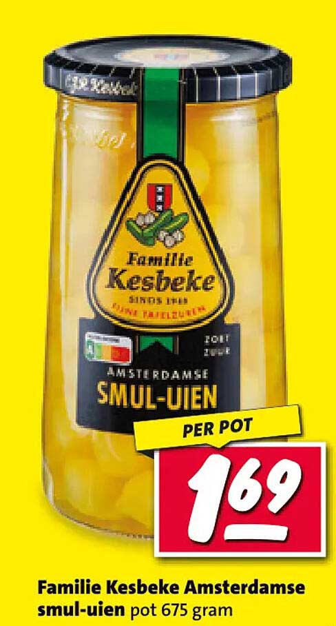 Familie Kesbeke Amsterdamse smul-uien pot 675 gram