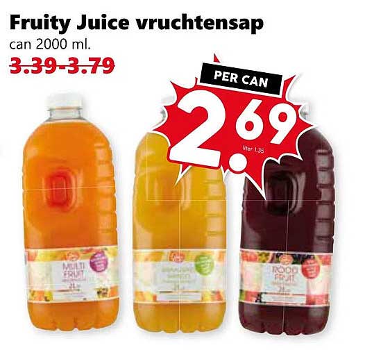 Fruity Juice vruchtensap 2000 ml.