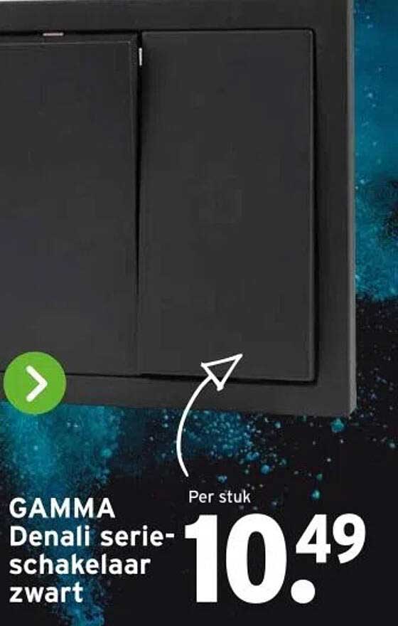 GAMMA Denali serie-schakelaar zwart