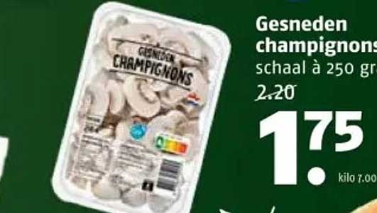 Gesneden champignons schaal à 250 gram