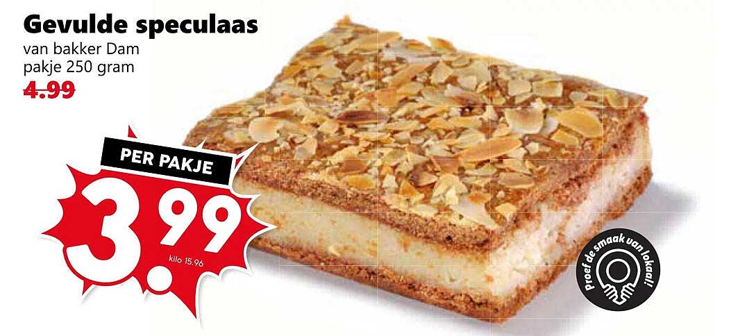 Gevolle speculaas van bakker Dam pakje 250 gram